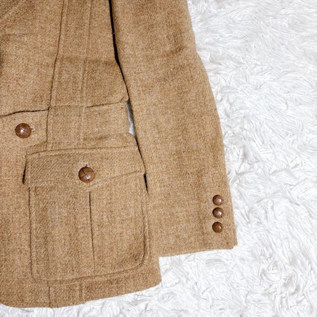 希少 ハリスツイード テーラードジャケット 英国製生地 レディースL〜XL