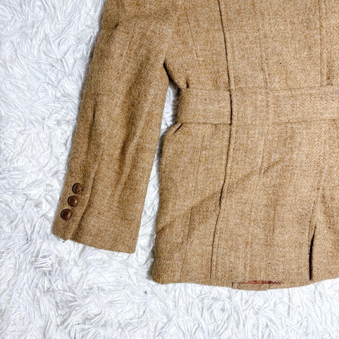希少 ハリスツイード テーラードジャケット 英国製生地 レディースL〜XL