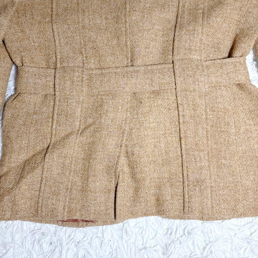 希少 ハリスツイード テーラードジャケット 英国製生地 レディースL〜XL