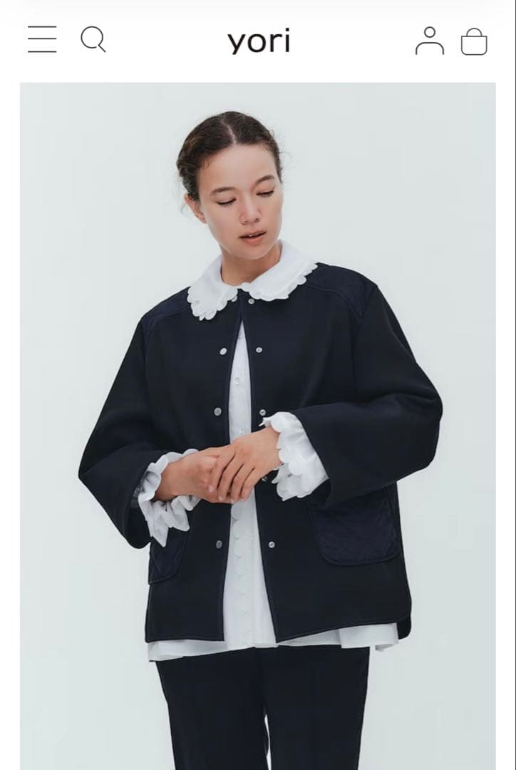 yori リップルキルトジャケット 2026SP ネイビー
