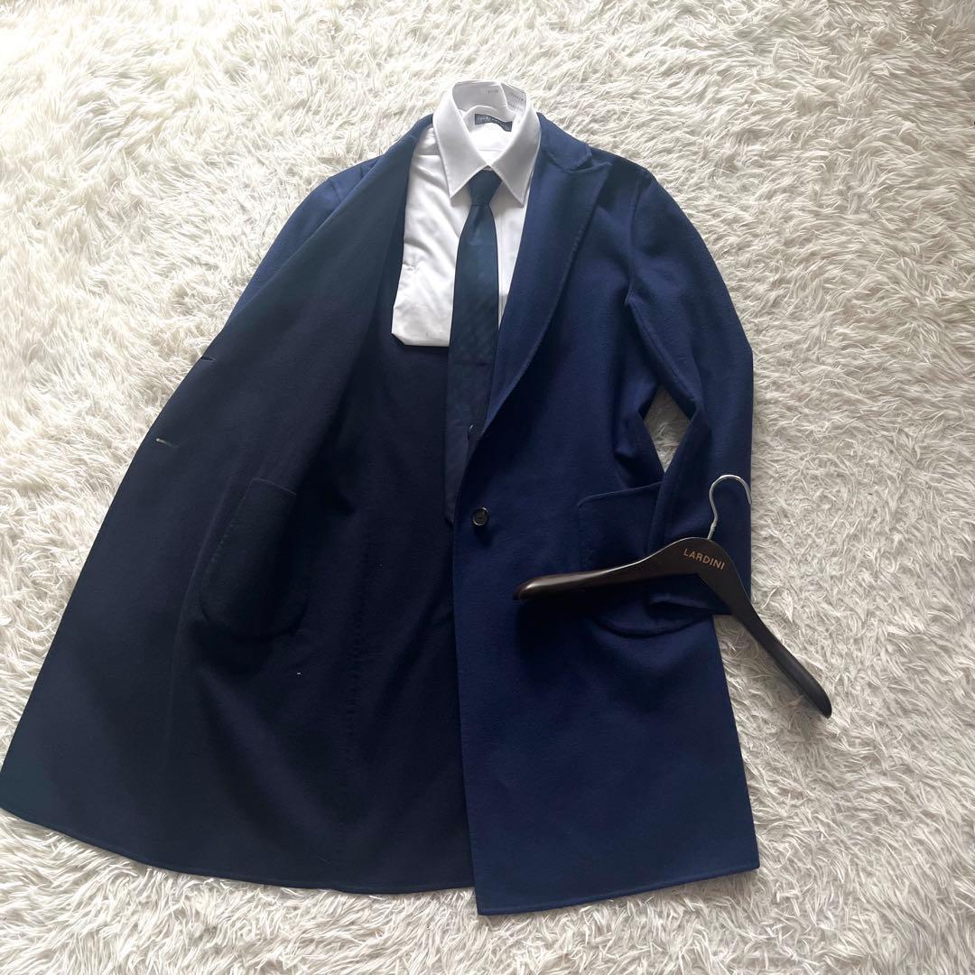 <美品>LARDINI リバーシブル ウール チェスターコート サイズ46