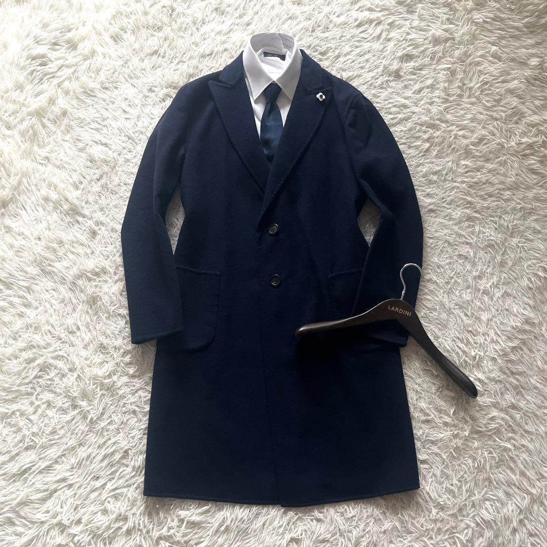 <美品>LARDINI リバーシブル ウール チェスターコート サイズ46