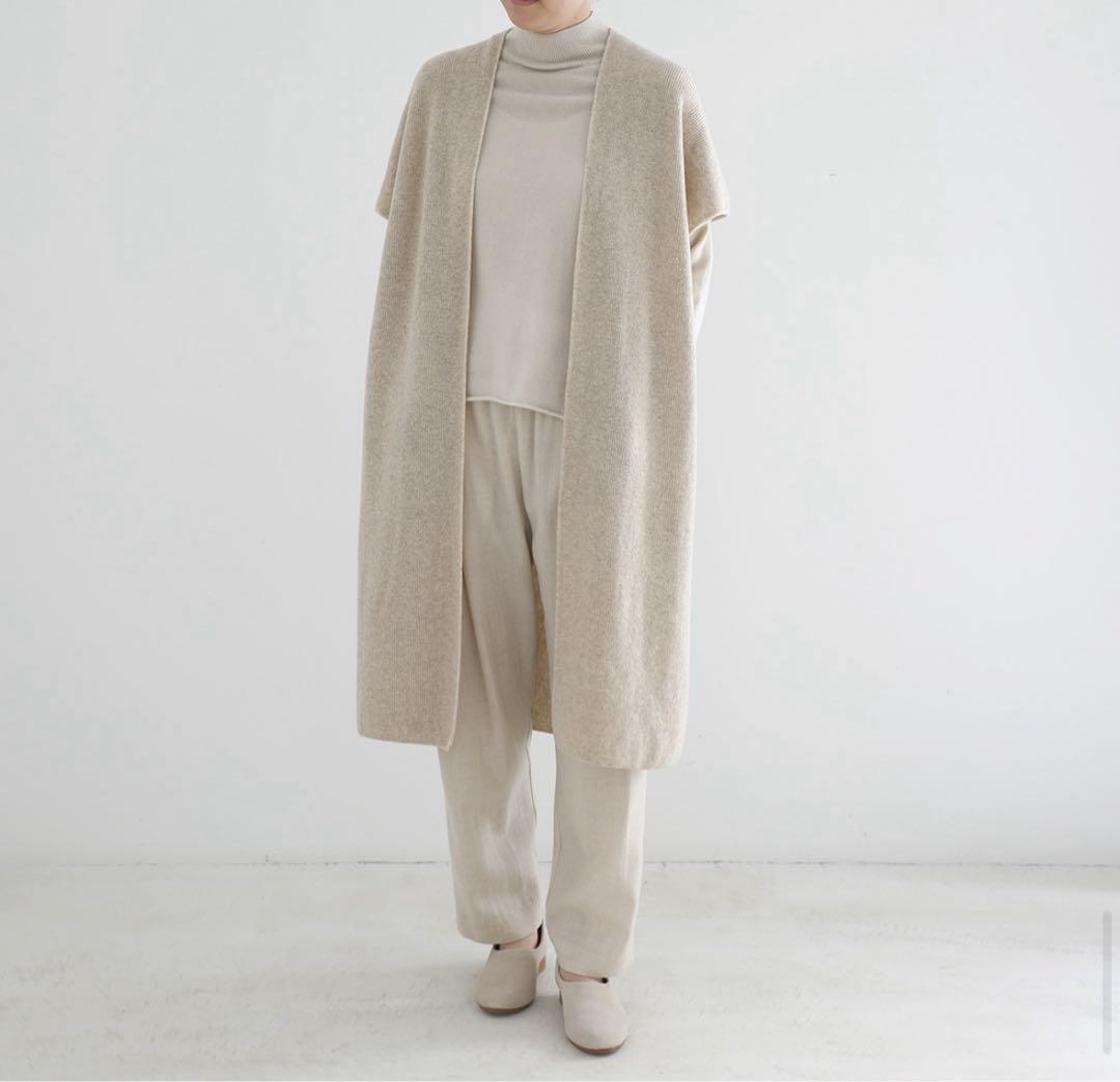シロワン様　エヴァムエヴァ　ウール畦ロングベスト　wool 100%