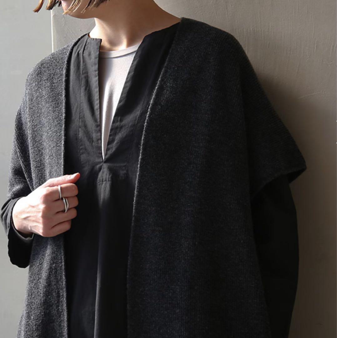 シロワン様　エヴァムエヴァ　ウール畦ロングベスト　wool 100%