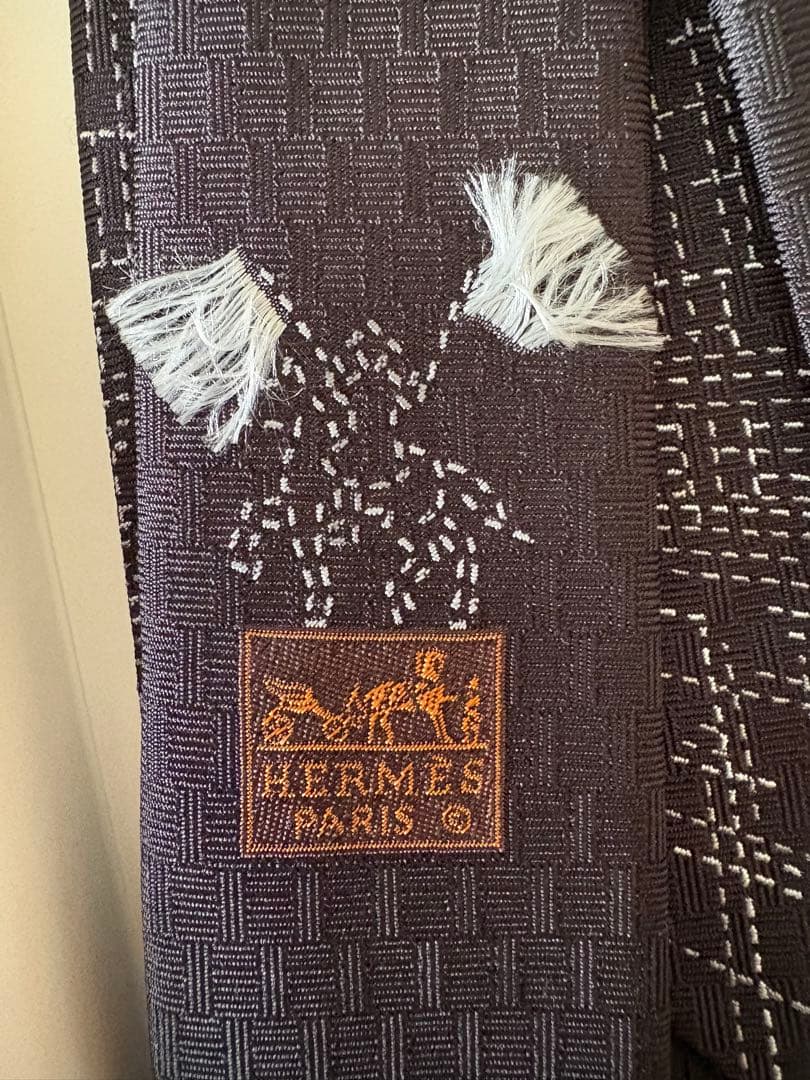 HERMES シルクツイルタイ ピケセリエ