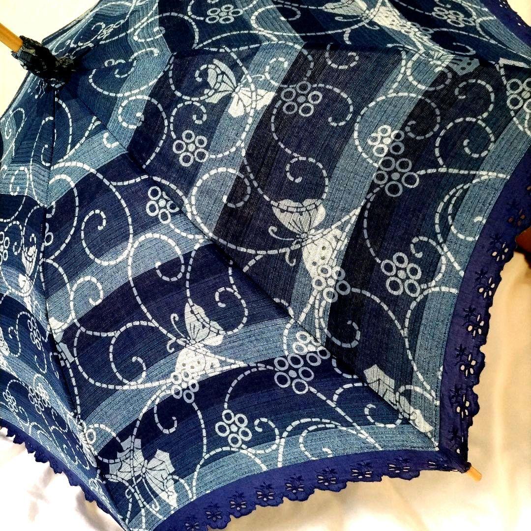 徳島藍染め　日傘