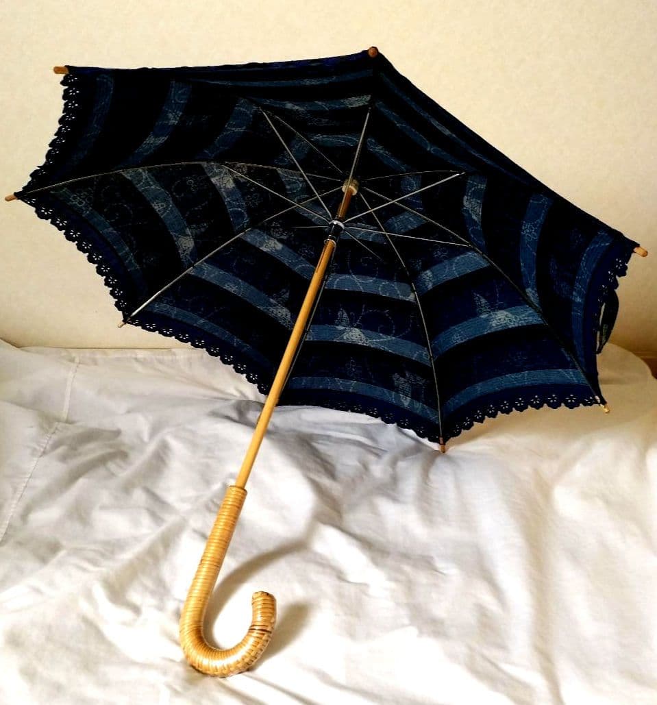徳島藍染め　日傘