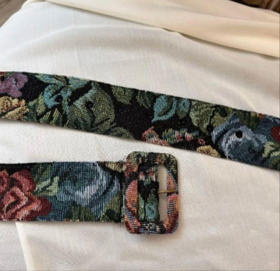 【超希少・3L】新品 くる実 しまむら ロングコート ゴブラン 花柄 BLACK