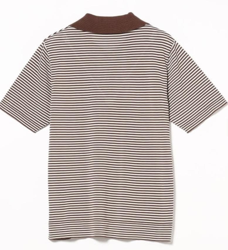 メンズ マイクロボーダー スキッパーポロシャツ