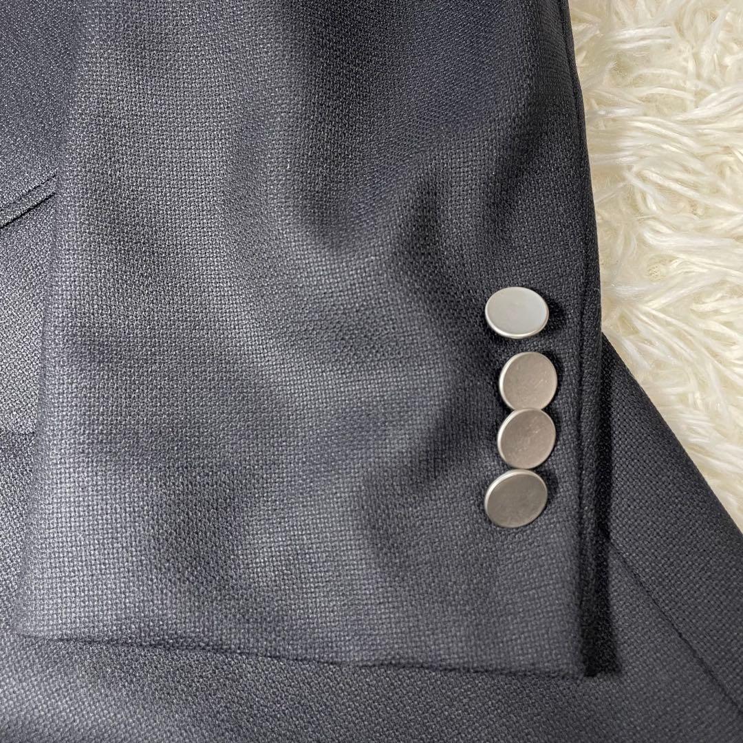 【美品】バーニーズニューヨーク テーラードジャケット ダークネイビー 銀ボタン
