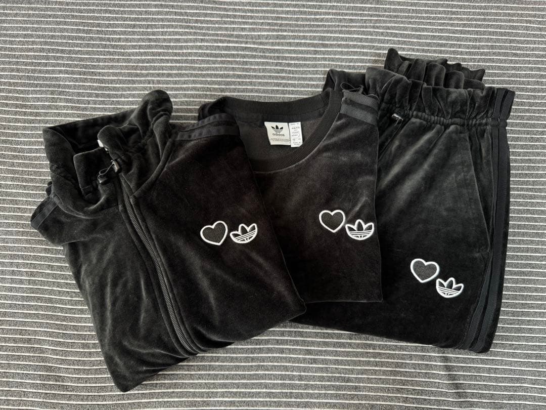 adidas originals ベロアジャージ・Tシャツ 3点セット ブラック