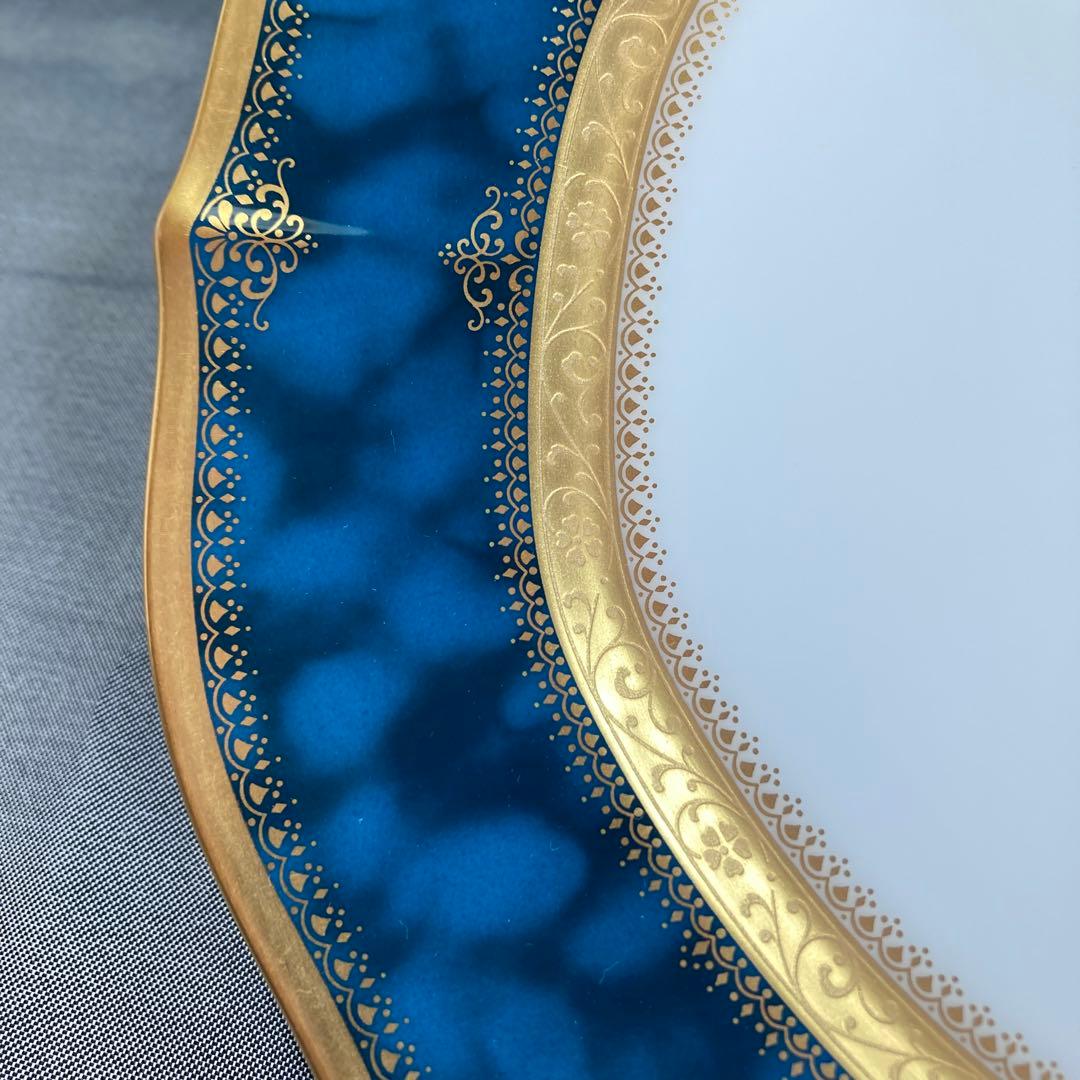 saharaノリタケダイアモンドコレクションディナープレートゴールドブルー