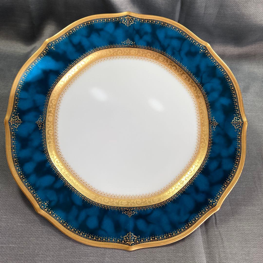 saharaノリタケダイアモンドコレクションディナープレートゴールドブルー