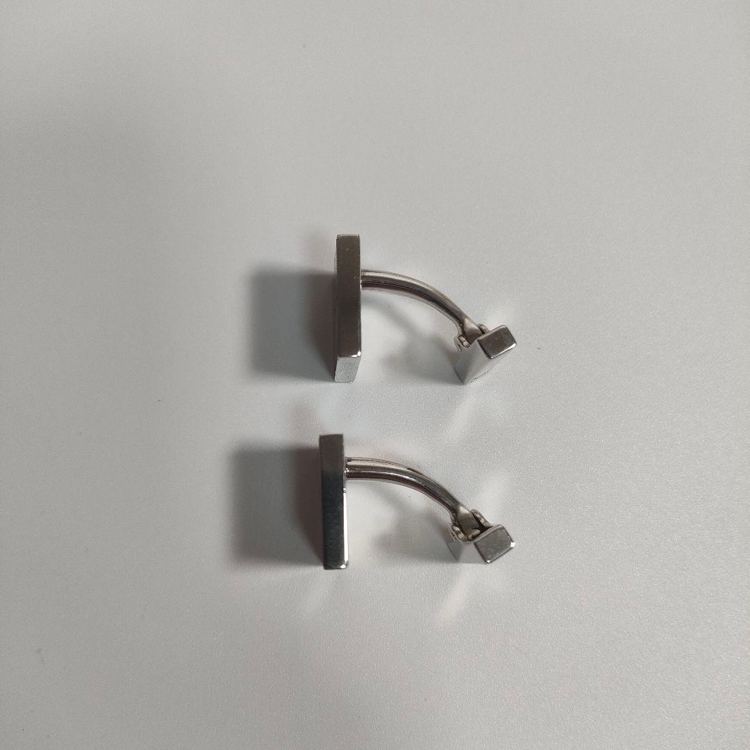 LOUIS VUITTON ダミエ カフリンクス シルバー×ブラウン ケース付き