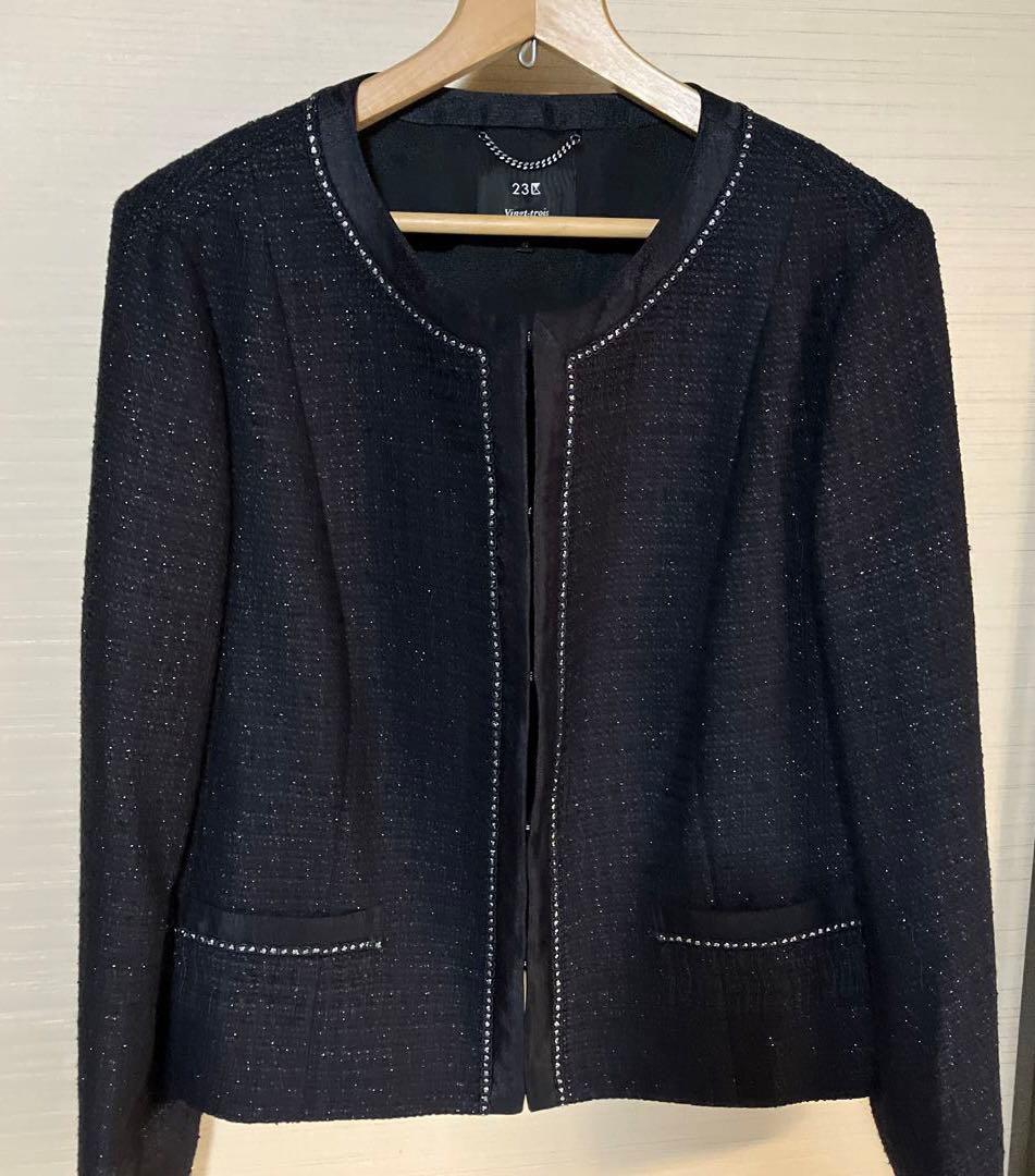 23区 ノーカラージャケット 黒　美品