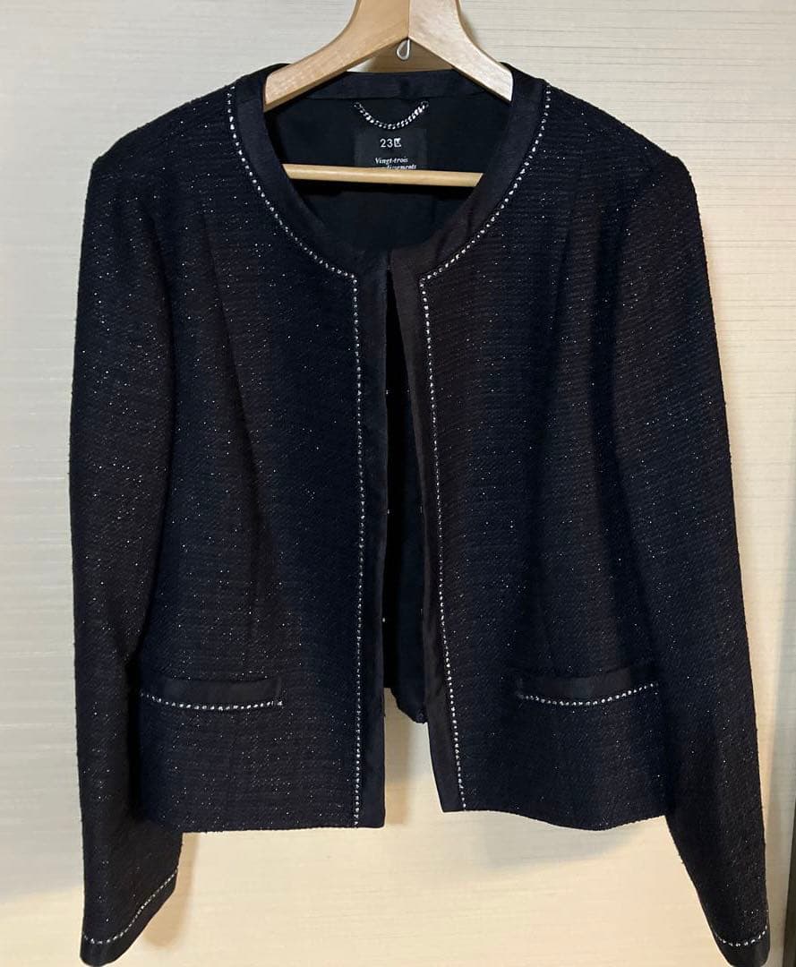 23区 ノーカラージャケット 黒　美品