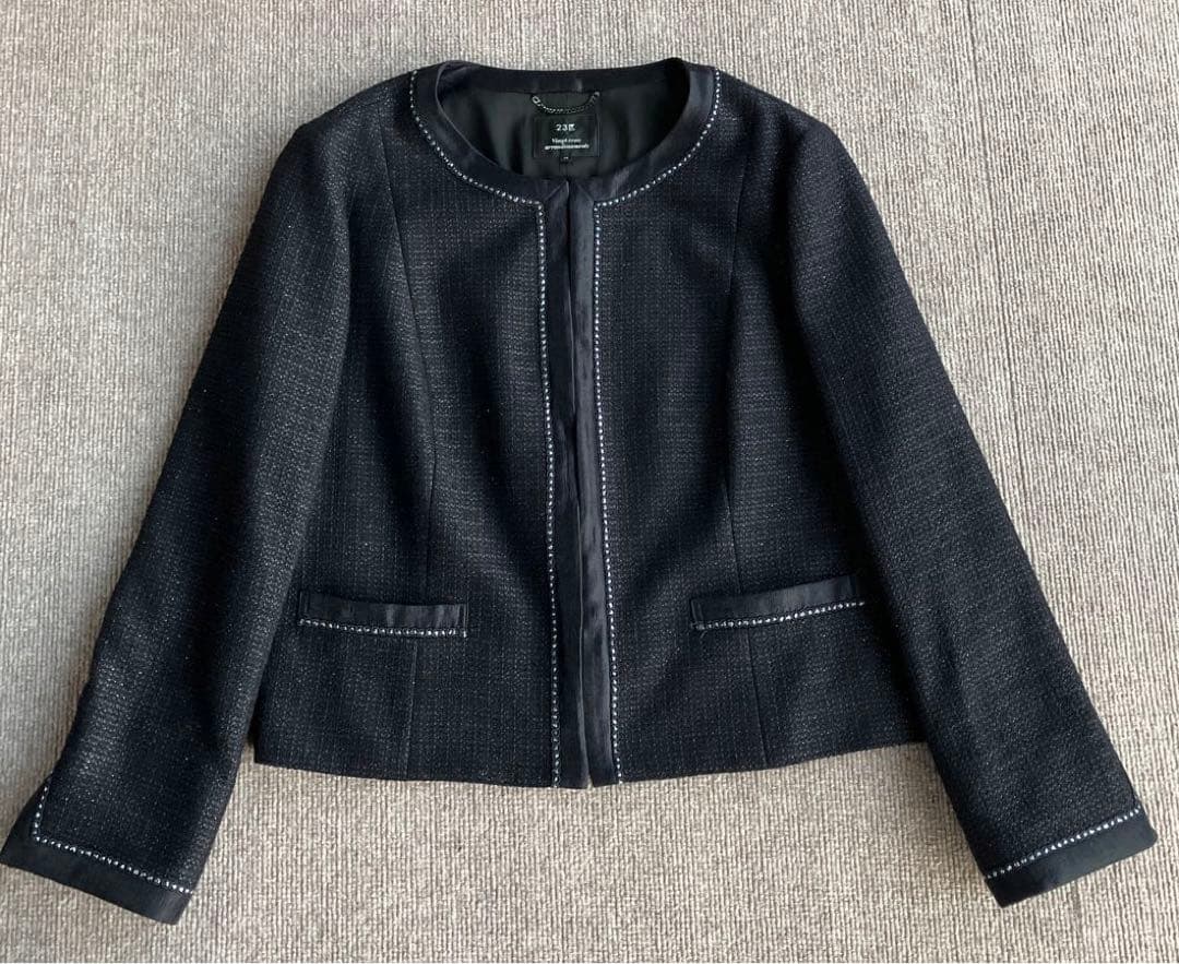 23区 ノーカラージャケット 黒　美品