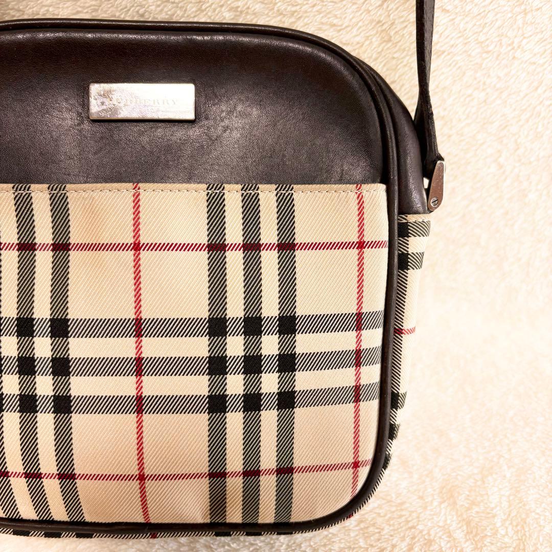BURBERRY ノバチェック柄 ショルダーバッグ キャンバス/ レザー