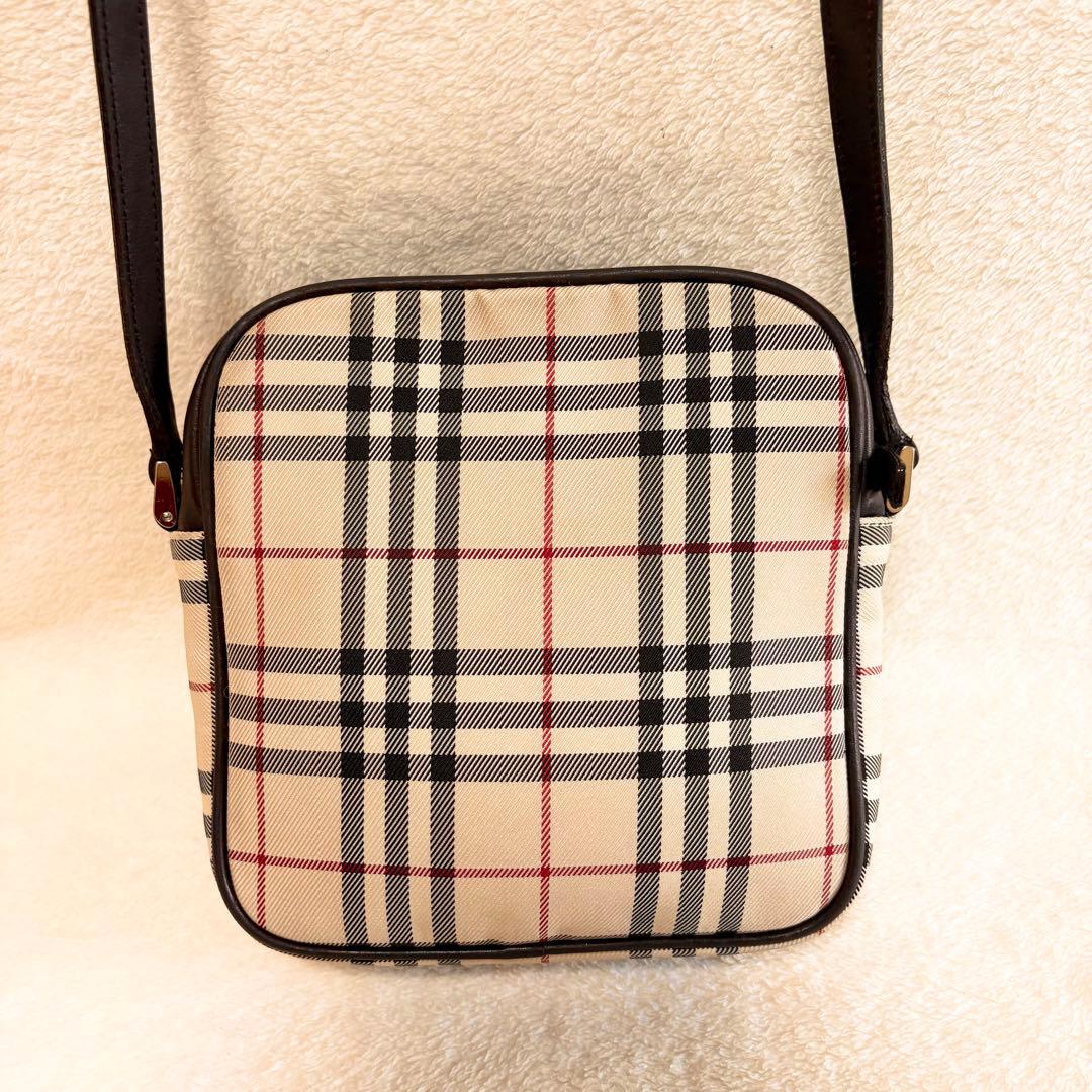 BURBERRY ノバチェック柄 ショルダーバッグ キャンバス/ レザー