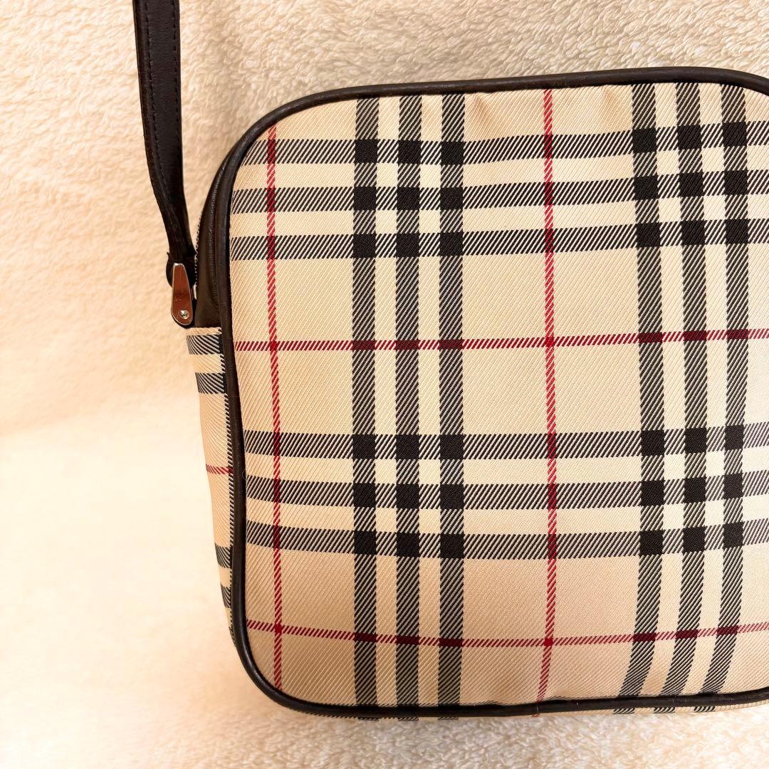 BURBERRY ノバチェック柄 ショルダーバッグ キャンバス/ レザー