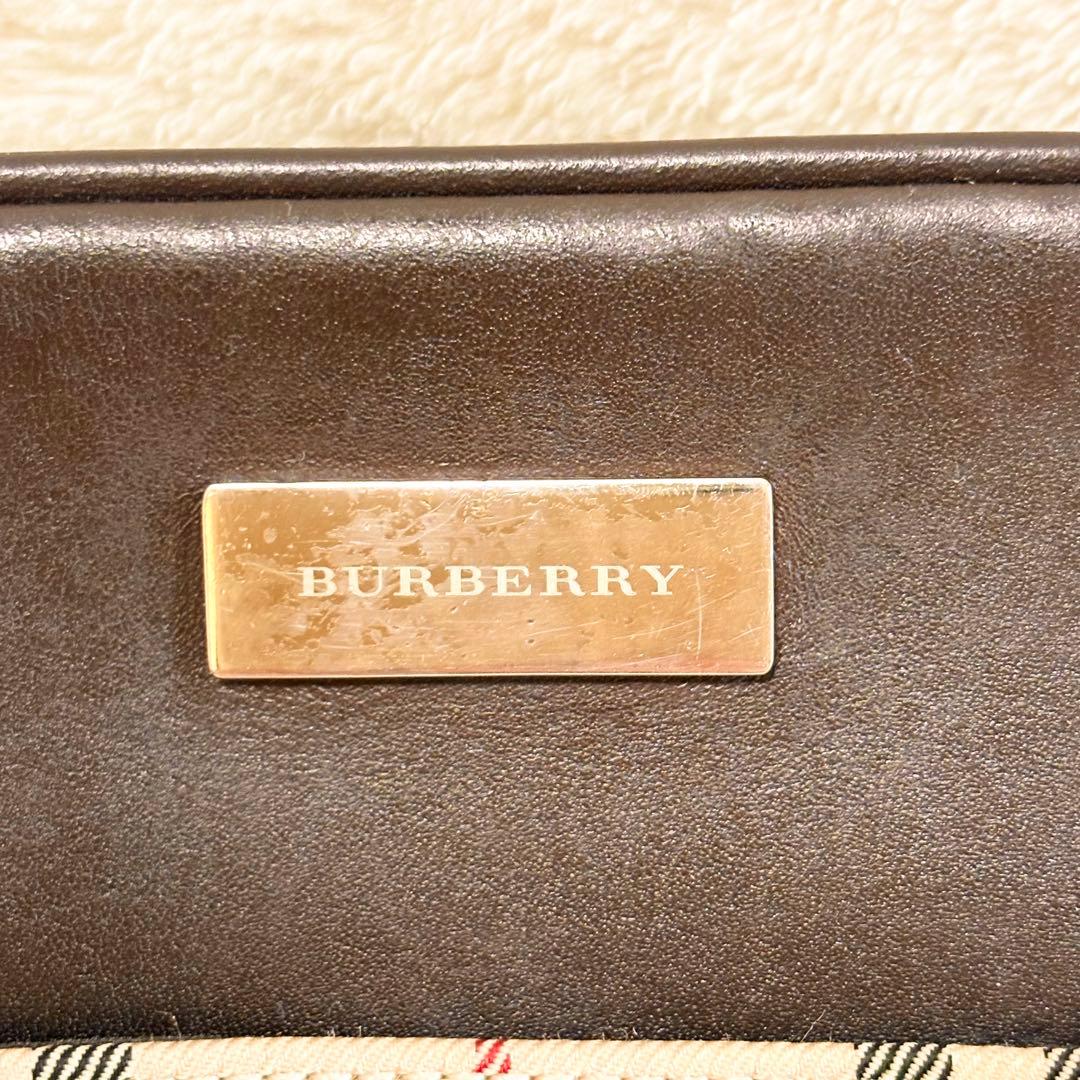 BURBERRY ノバチェック柄 ショルダーバッグ キャンバス/ レザー