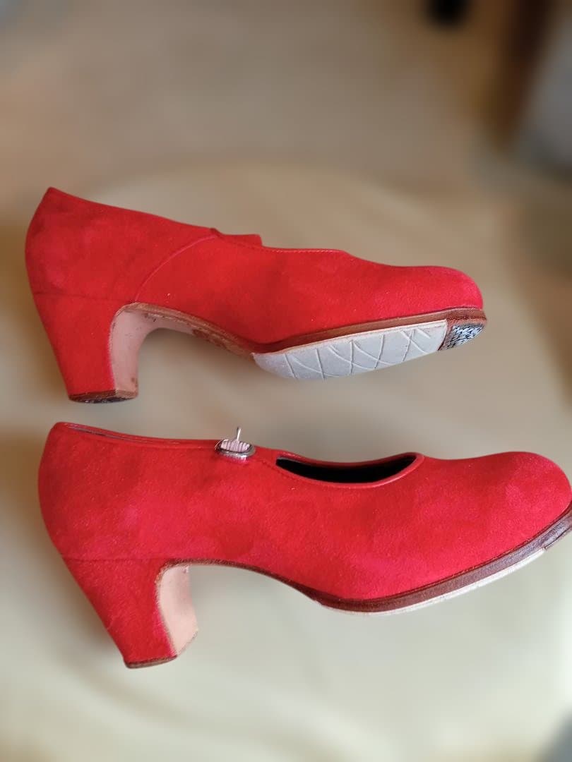 フラメンコシューズ レッド 5 中ヒール