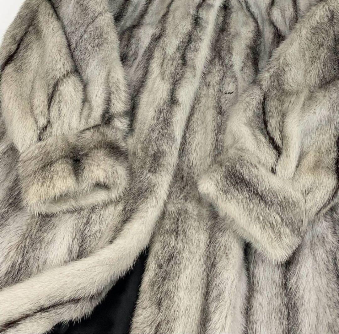 SAGA MINK サガロイヤル クロスミンク ロング コート 毛皮 コート