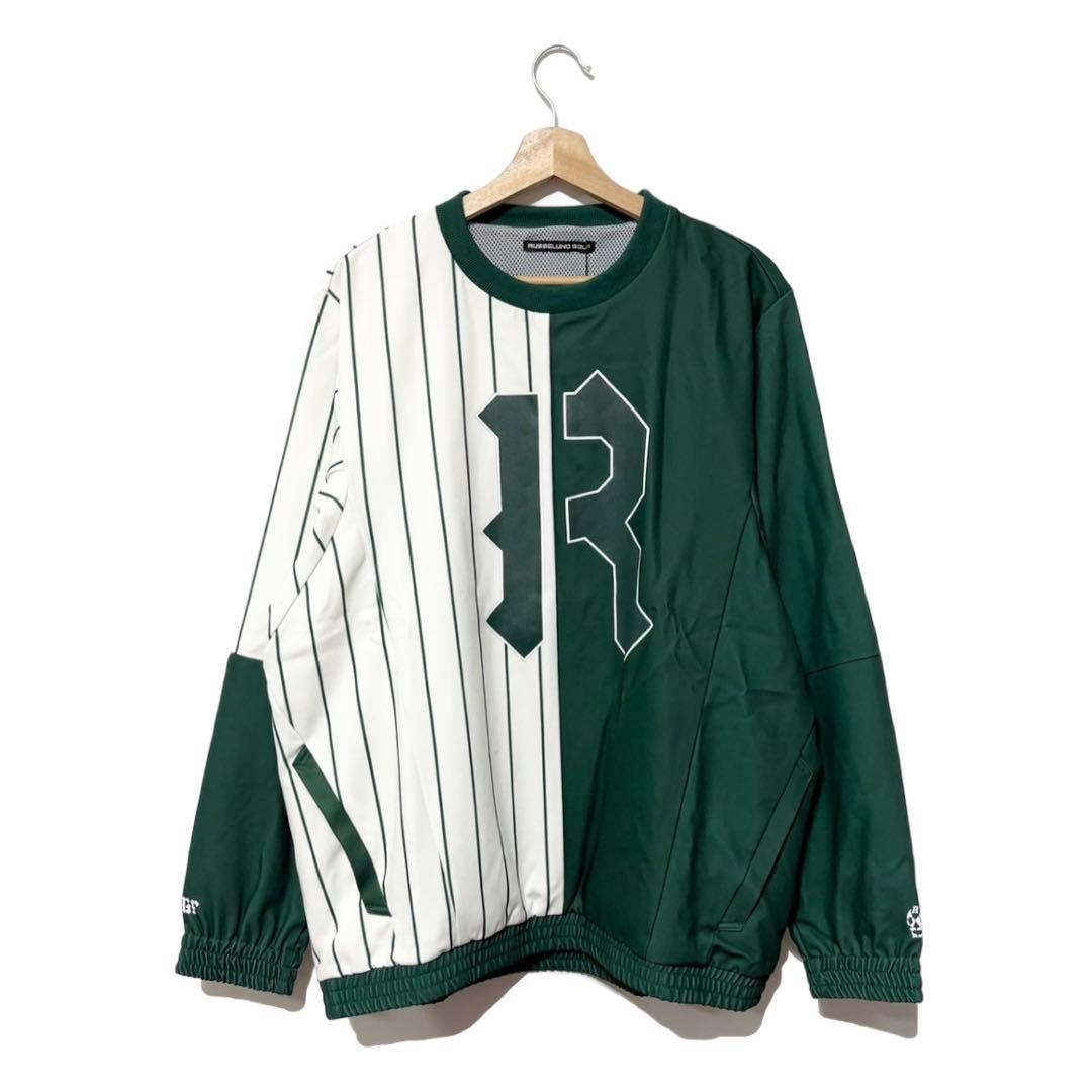 ラッセルノ ゴルフ バイカラー クルーネック プルオーバーブルゾン グリーン 6