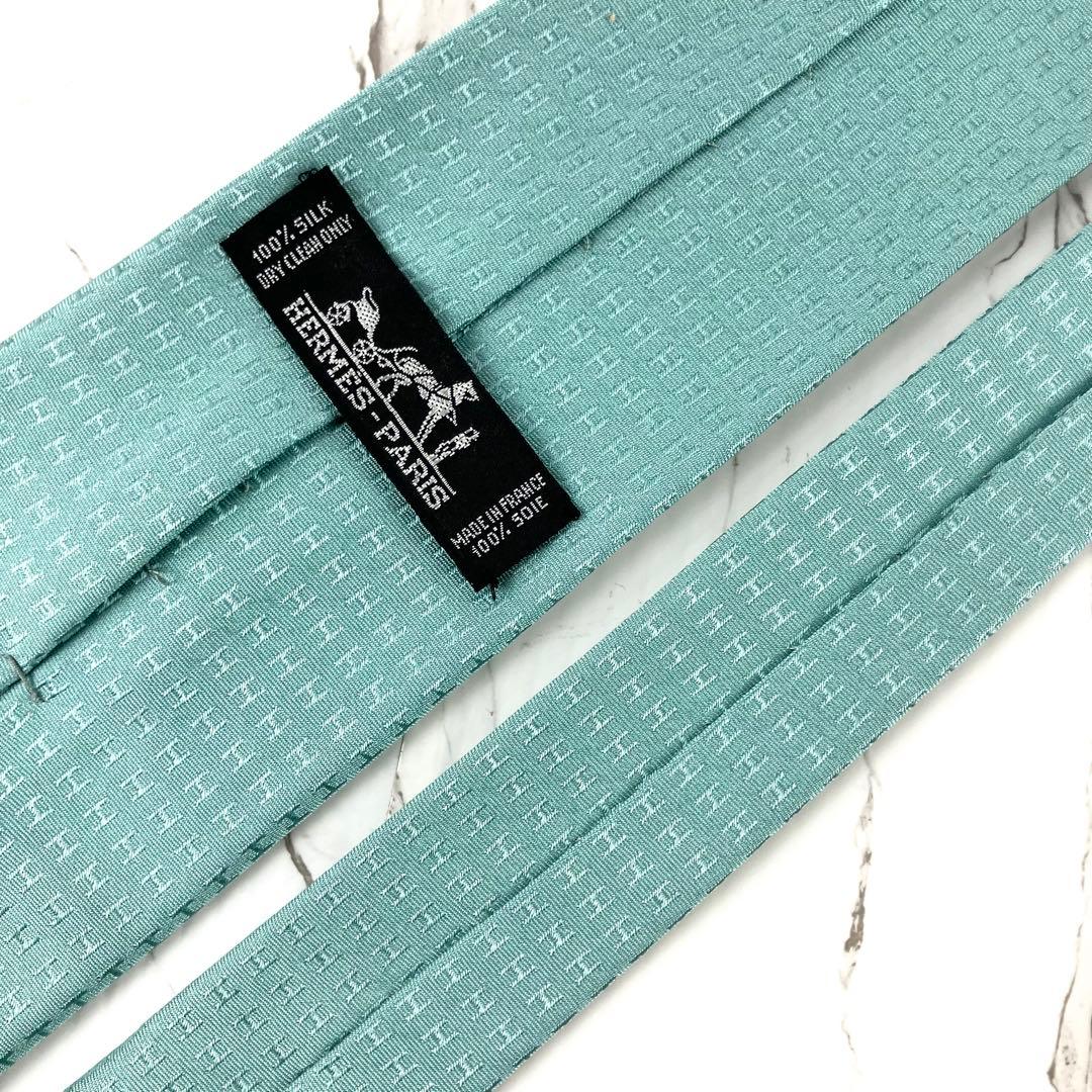 ☺︎MMCC☺︎　希少　美品　エルメス　ネクタイ　ファソネ　H柄　H織　ソリッ