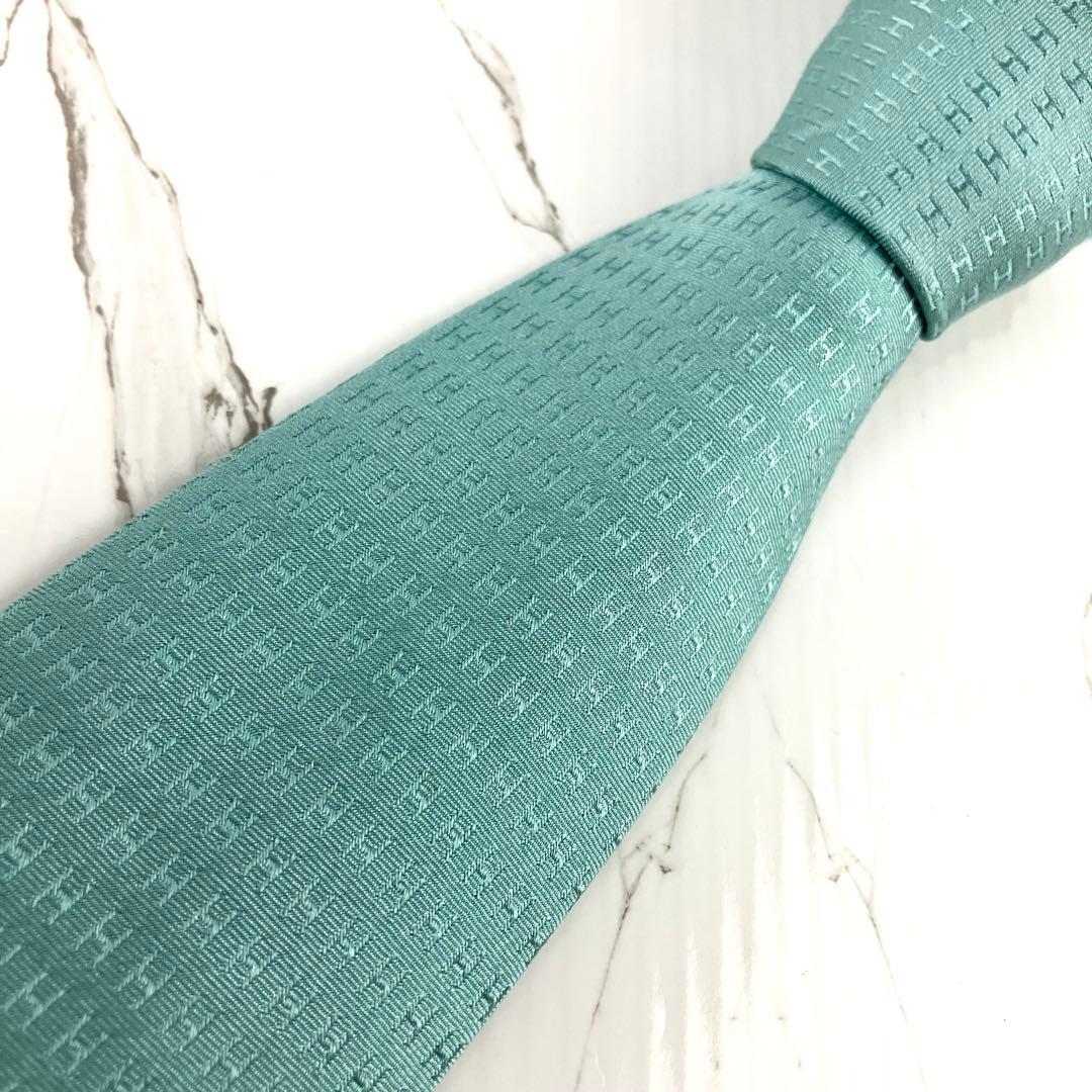 ☺︎MMCC☺︎　希少　美品　エルメス　ネクタイ　ファソネ　H柄　H織　ソリッ