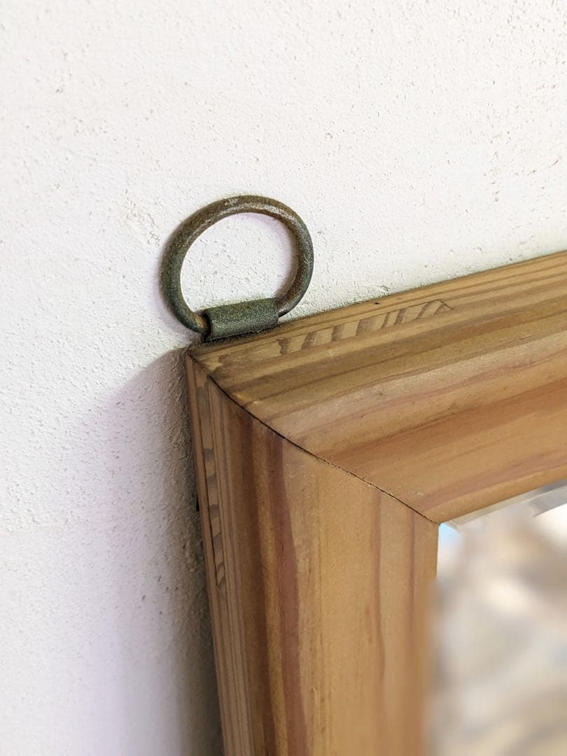 木製ナチュラルスタンドミラー 縦長 全身鏡