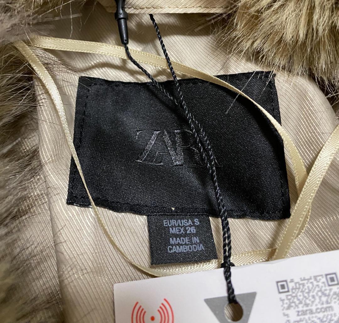 新品‼ ZARA ショートフェイクファーコート ライトベージュ S
