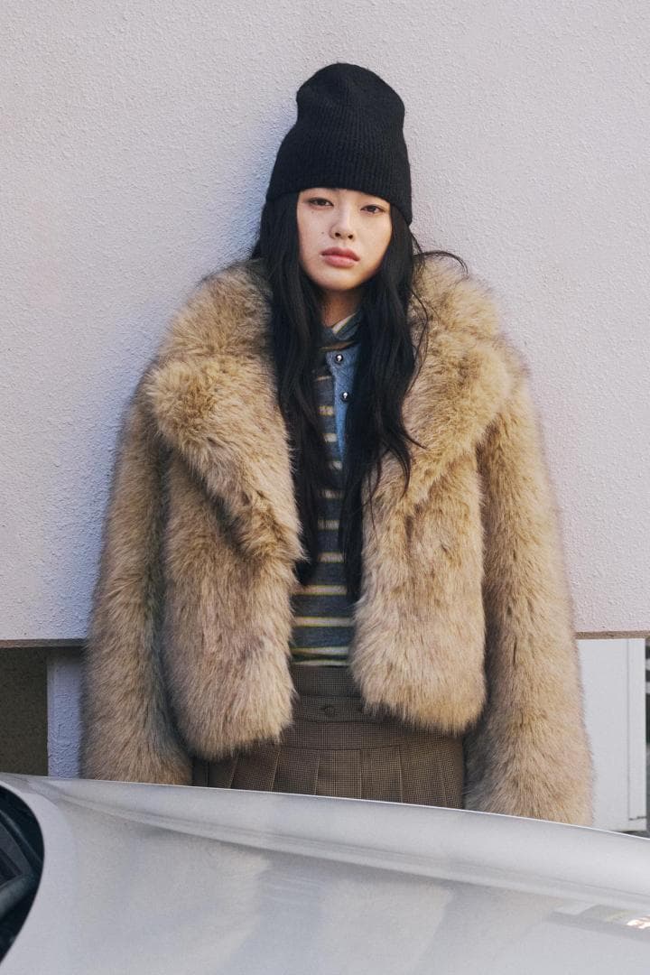 新品‼ ZARA ショートフェイクファーコート ライトベージュ S