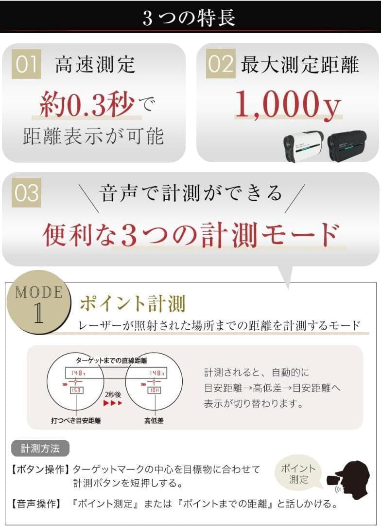 Shot Navi(ショットナビ) ゴルフ レーザー距離測定器 ホワイト