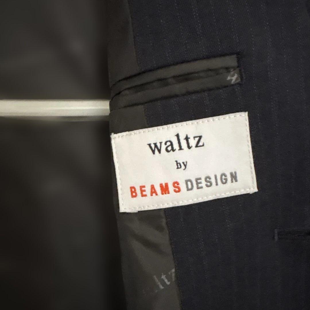 BEAMS EDSIGN紺色ストライプ スーツ(160cm)ワイシャツネクタイ付