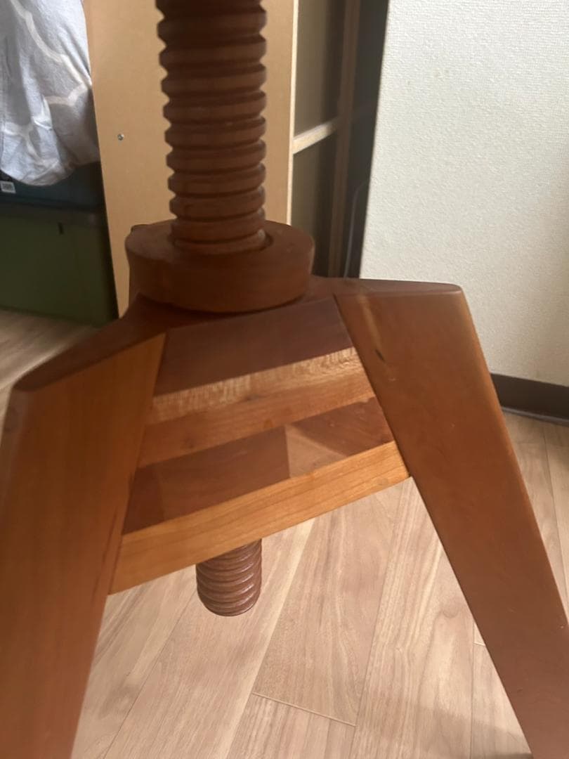 広松木工 木製円形テーブル 高さ調整可能