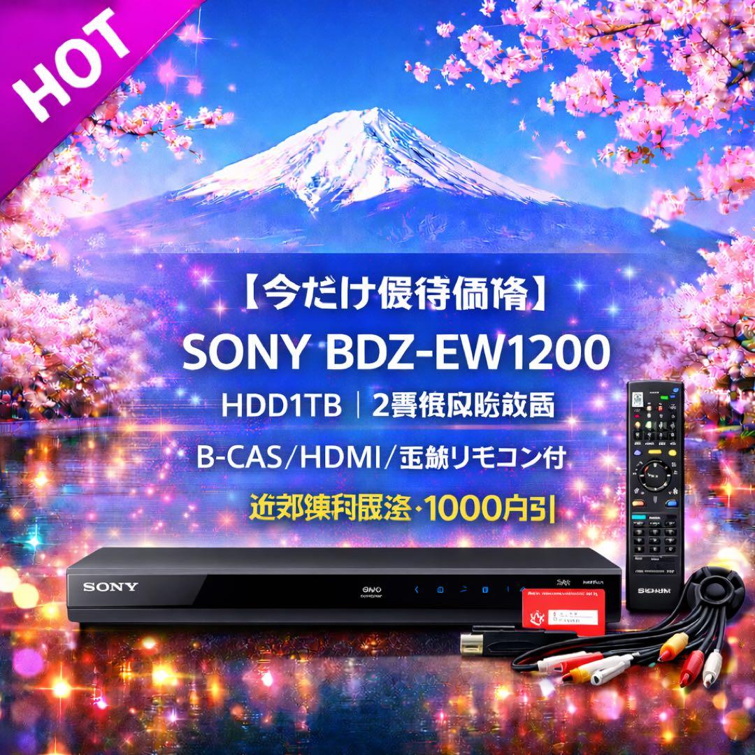 今だけ優待価格】SONY｜HDD1TB｜2番組同時録画近郊無料配送・1000円引