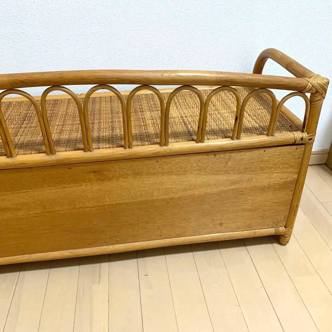 籐　ラタン 製　サイドボードチェスト ヴィンテージ 古家具　横幅108cm