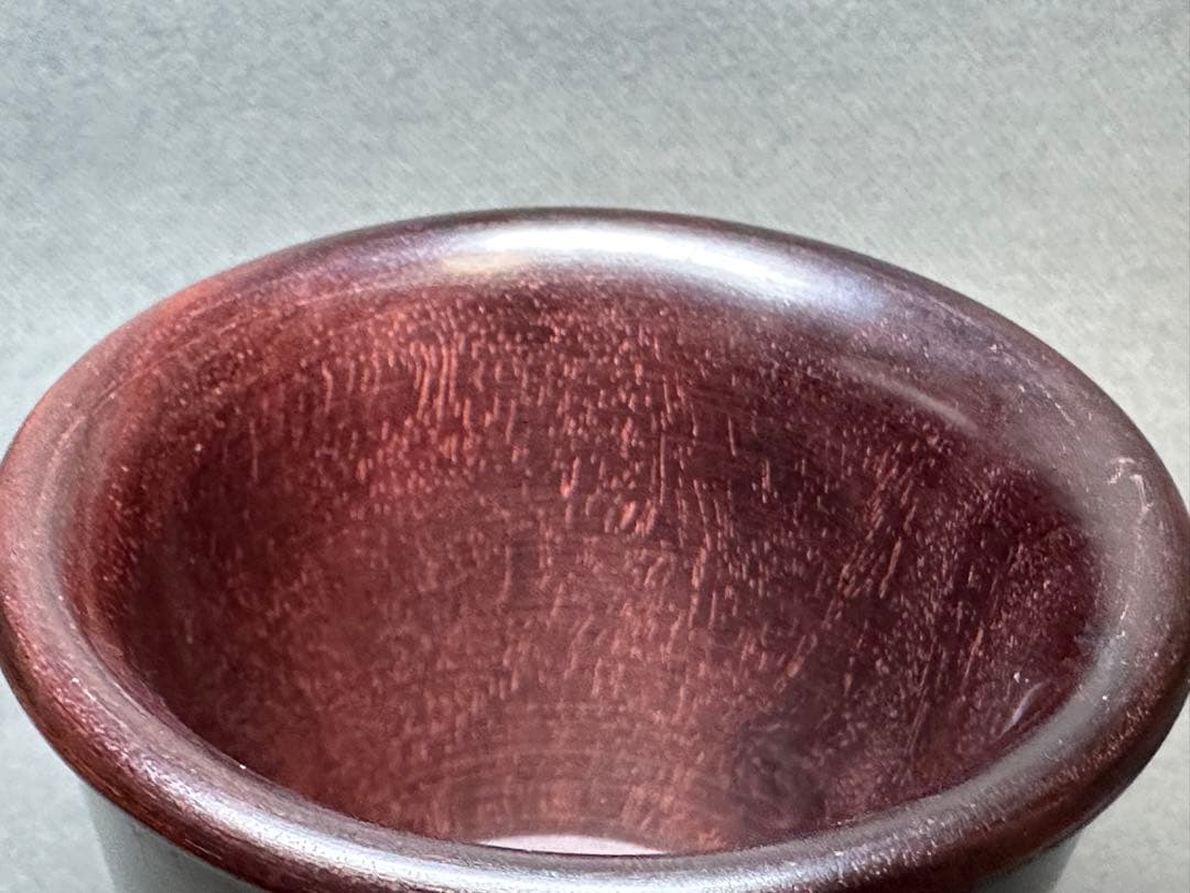 唐木　紫檀　筆筒　ペン立て　木彫り　無垢　　文房具　骨董　木製　置物　骨董