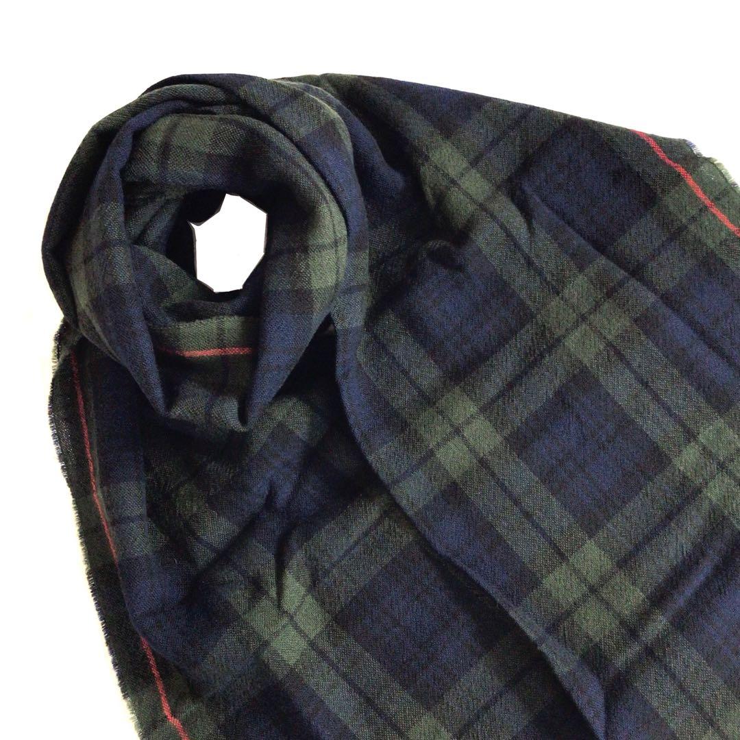 【廃盤希少】Drake’s ネイビーチェックメリノスカーフ アナトミカ 西口修平