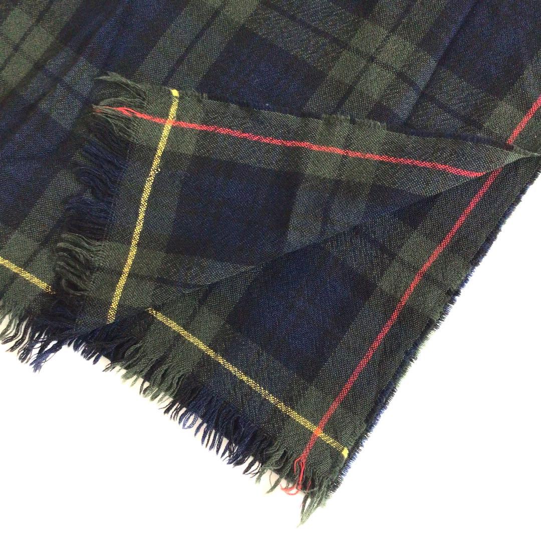 【廃盤希少】Drake’s ネイビーチェックメリノスカーフ アナトミカ 西口修平