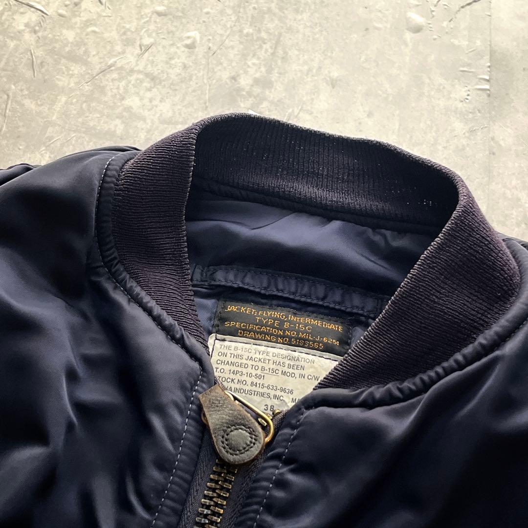 パッチ付き　USA製 アルファインダストリーズ B-15C フライトジャケット