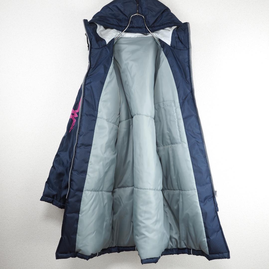 G8446*MIZUNO ミズノ☆ワンポイント☆ベンチコート☆紺ネイビー☆F