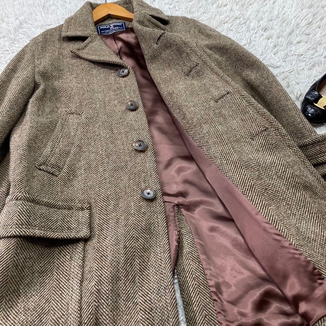 レディース POLO SPORT ラルフローレン ヘリンボーン ウールコート