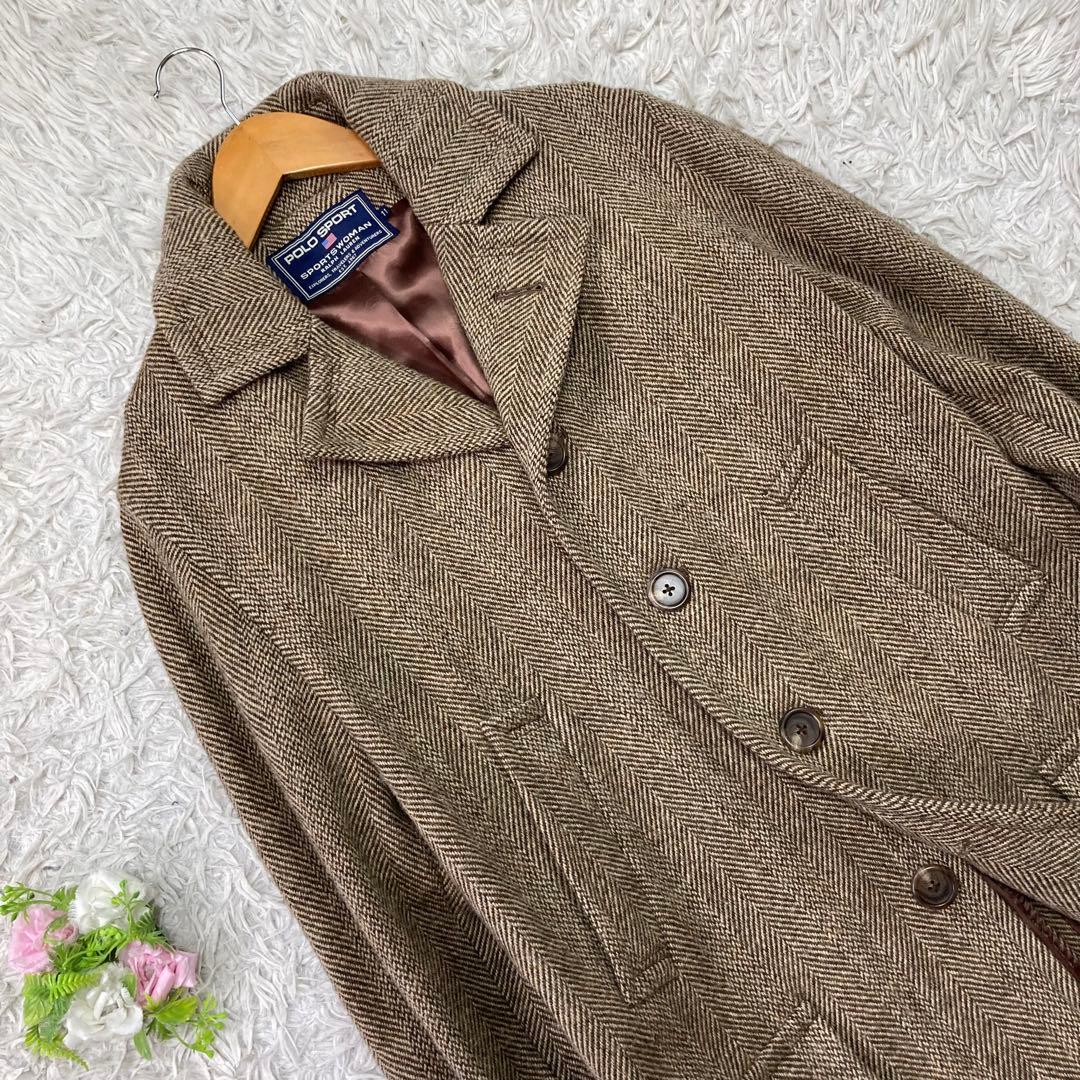 レディース POLO SPORT ラルフローレン ヘリンボーン ウールコート