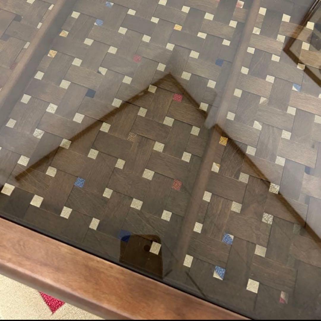 かおりん 新品☆センターテーブル リビングテーブル ガラステーブル 木製