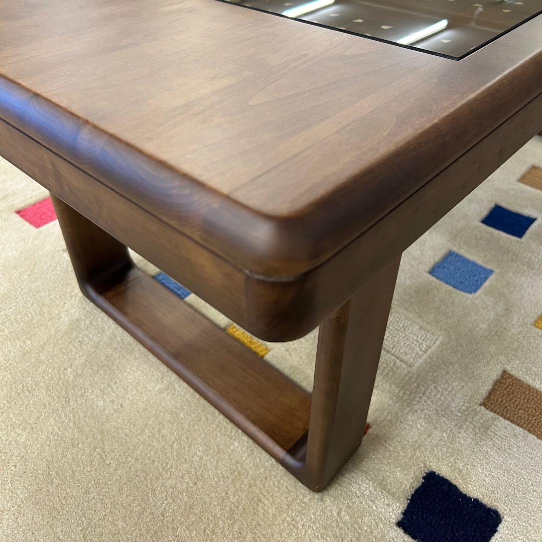かおりん 新品☆センターテーブル リビングテーブル ガラステーブル 木製