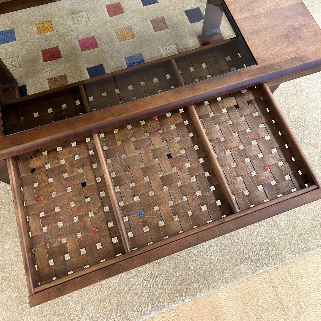 かおりん 新品☆センターテーブル リビングテーブル ガラステーブル 木製