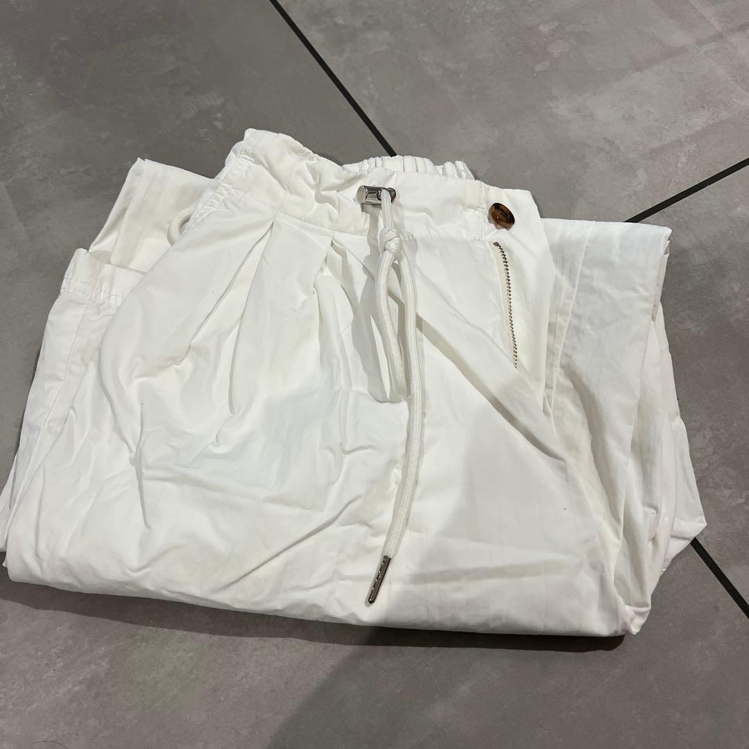 SeaRoomlynn♡2tuckナイロンボリュームパンツホワイト Sサイズ