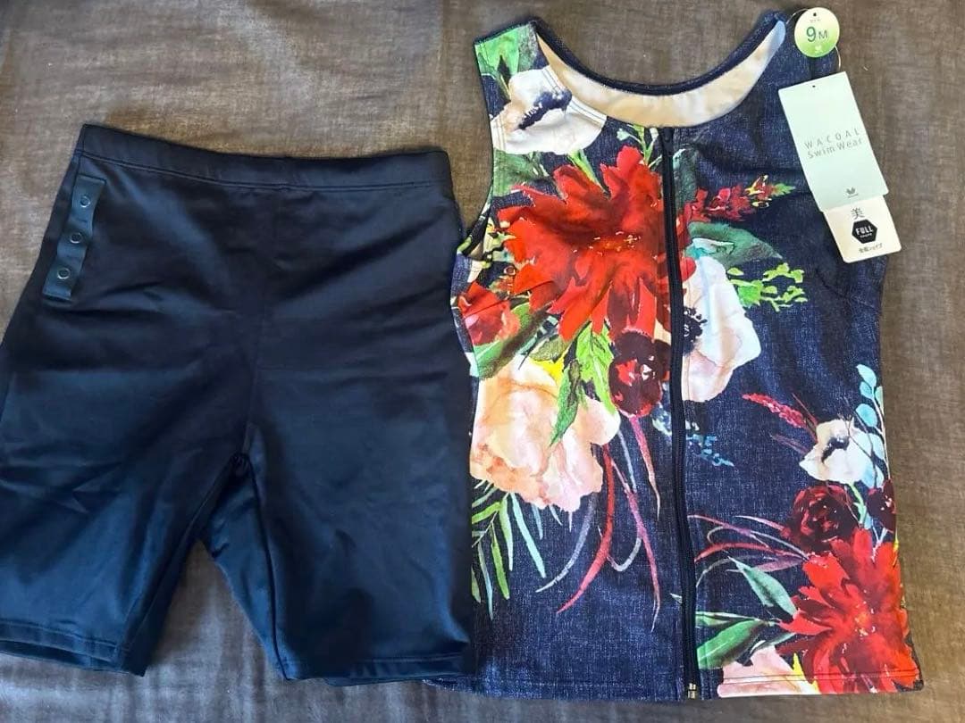 WACOAL フラワープリント水着 9M